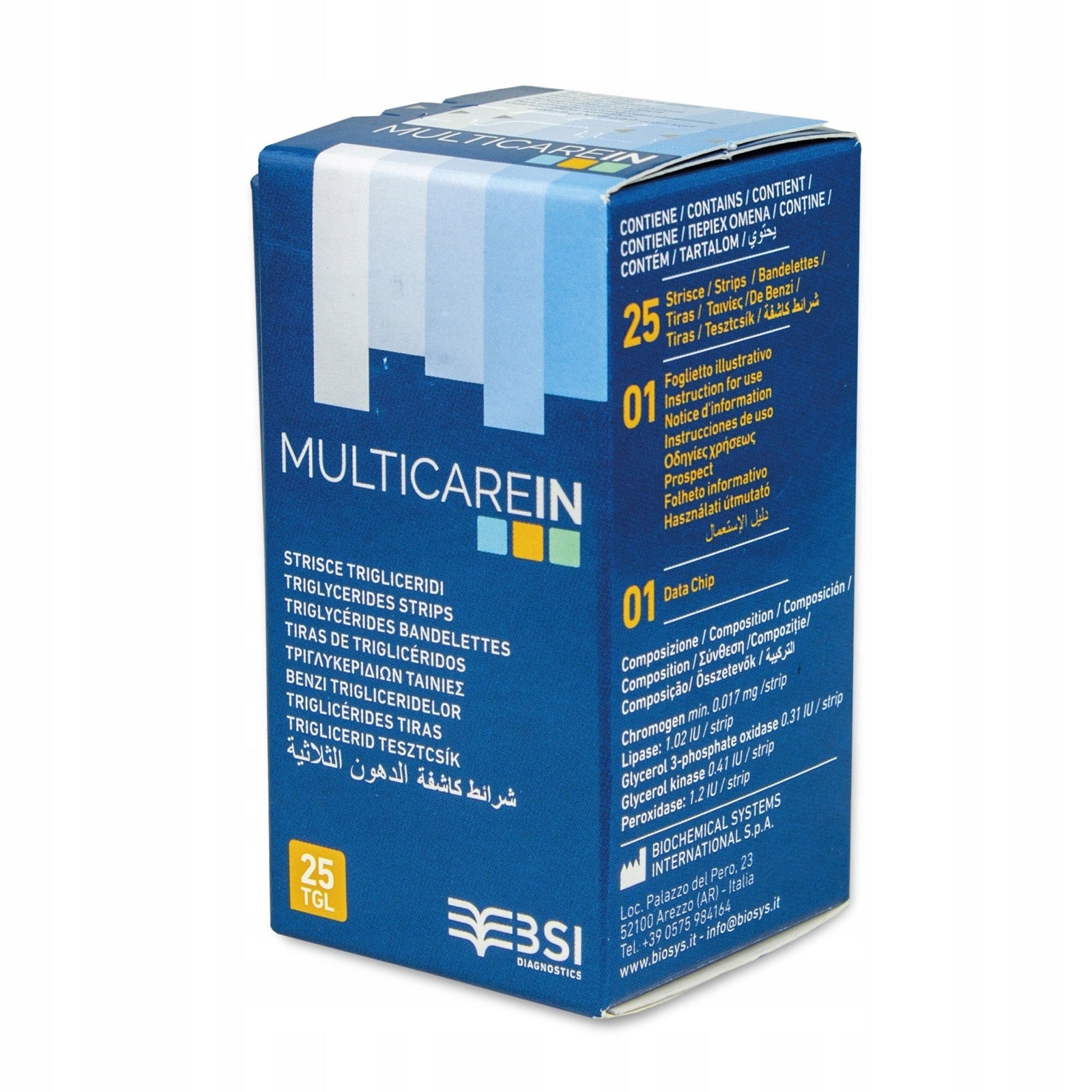 MULTICAREIN TRIGLYCERIDES Triglyceride Measuring Strips, 25 Pieces Packaging status original