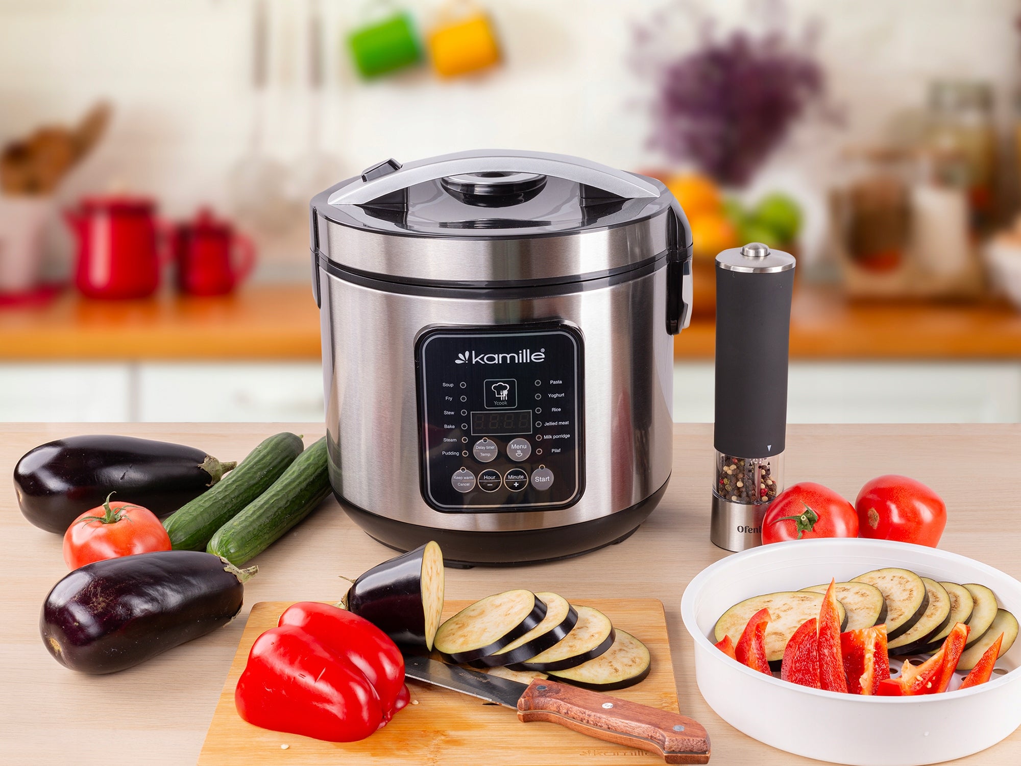 MULTICOOKER ELECTRIC POT PRESSURE COOKER STEAMER 13 PROGRAMS KAMILLE Packaging status original