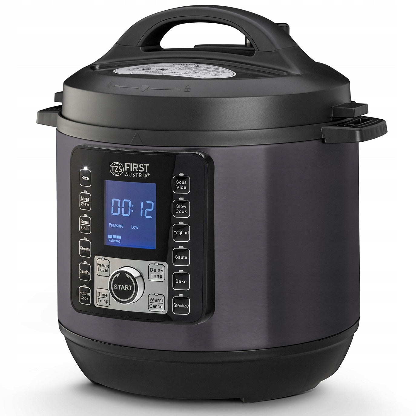 MULTICOOKER Pressure Cooker Steamer First Austria 6L Black 1000W 8 Programs Manufacturer code FA-5130-2-GR