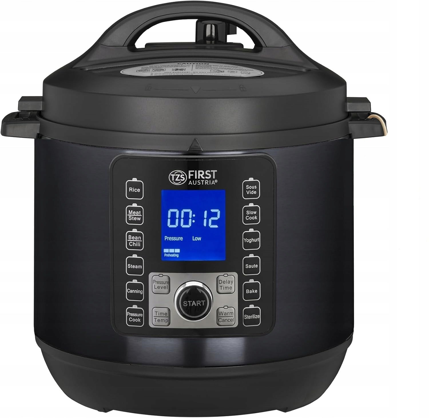 MULTICOOKER Pressure Cooker Steamer First Austria 6L Black 1000W 8 Programs