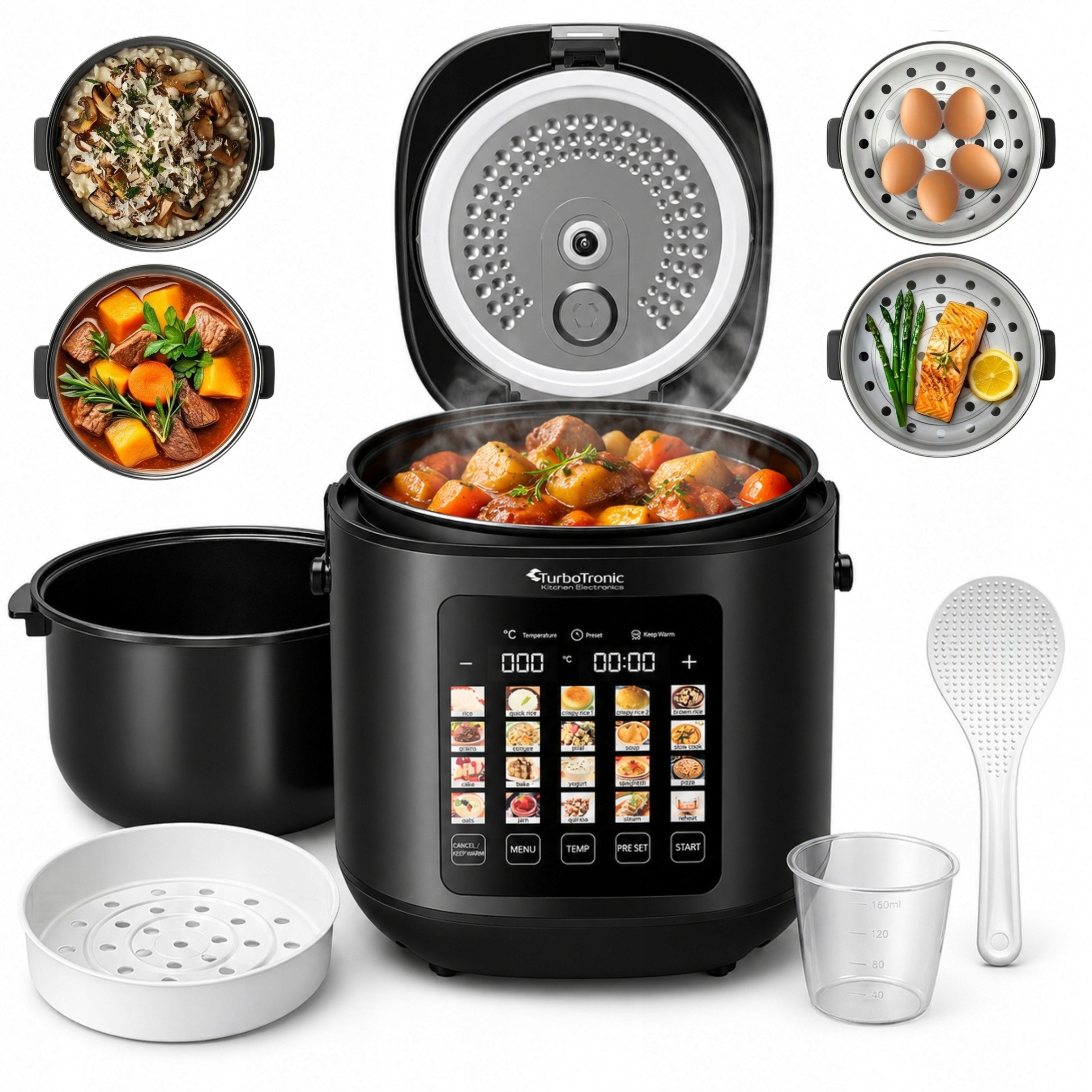MULTICOOKER STEAMER POT ELECTRIC AIR FRYER 5L CERAMIC COATING