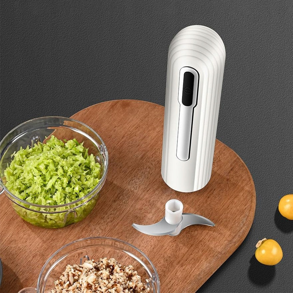 MULTIFUNCTION HAND BLENDER WITH USB CHARGING, 1300MAH, 4 CUPS, WHITE Brand Bedee