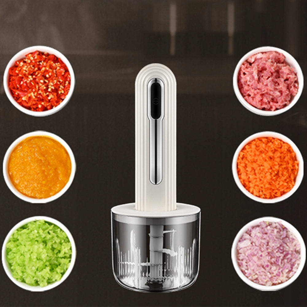 MULTIFUNCTION HAND BLENDER WITH USB CHARGING, 1300MAH, 4 CUPS, WHITE Packaging status original