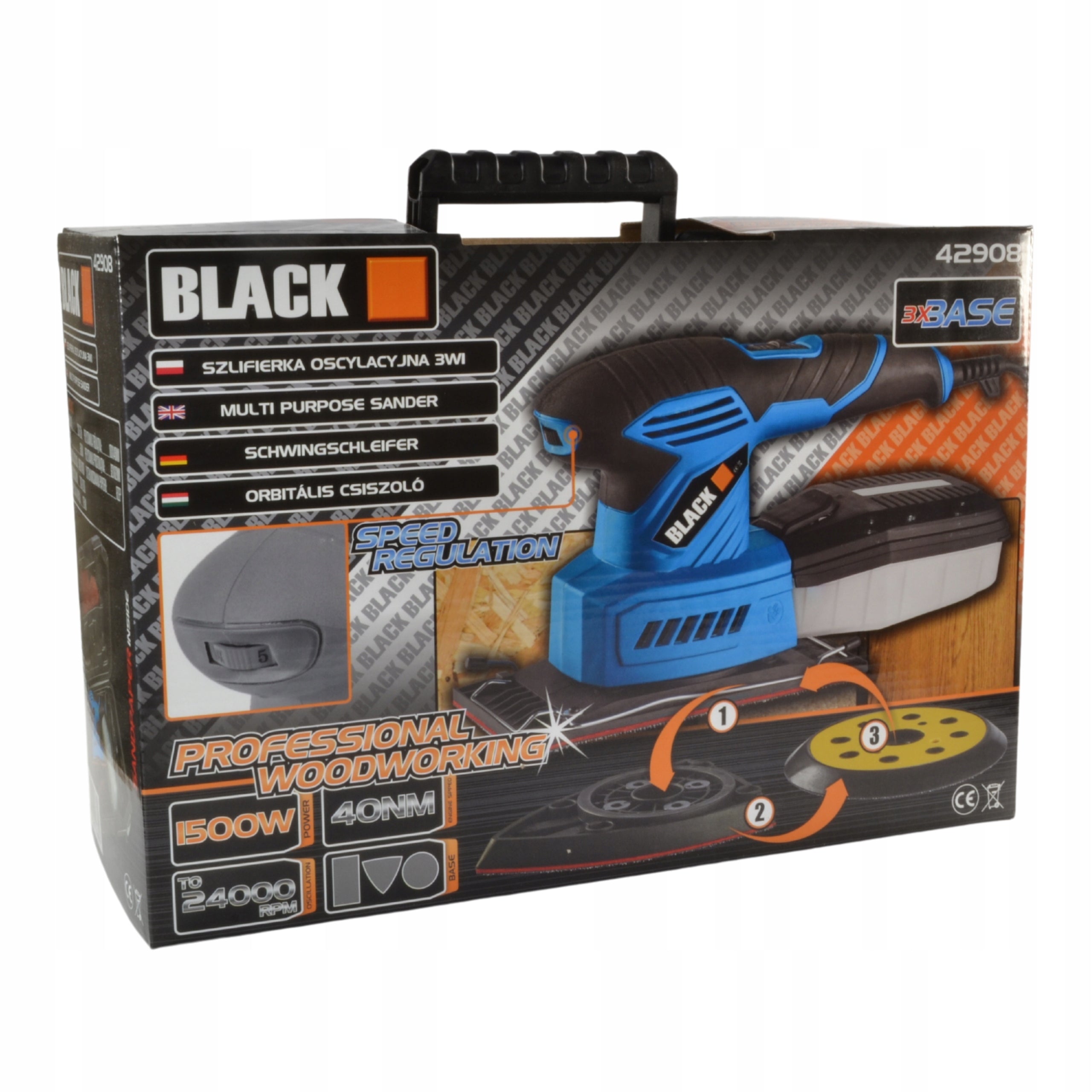 MULTIFUNCTION OSCILLATING GRINDER BLACK 1500W BAG SPEED CONTROL Manufacturer code 42908