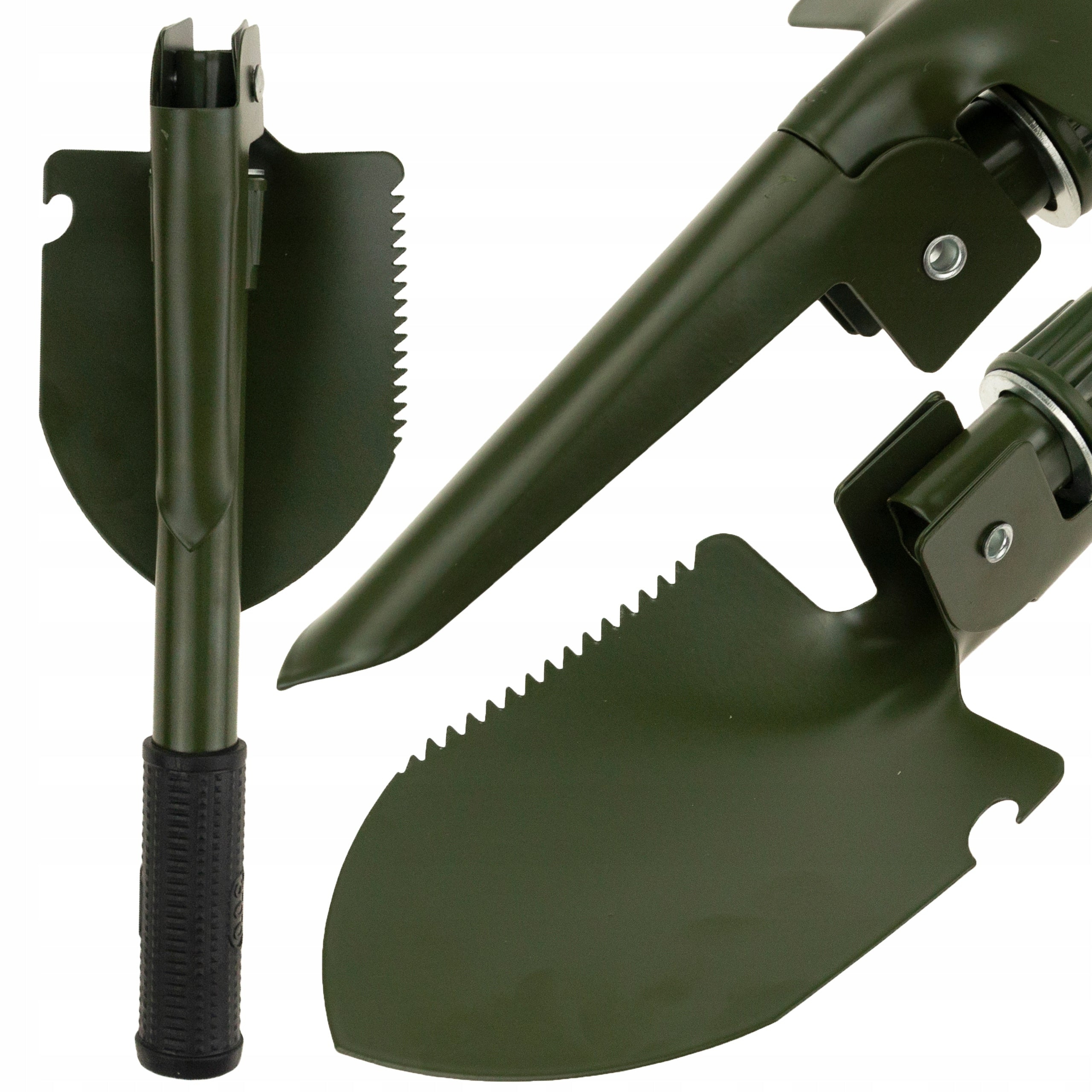 MULTIFUNCTION SAPPER SAW PICKAXE OPENER SMALL FOLDING SURVIVAL 4IN1