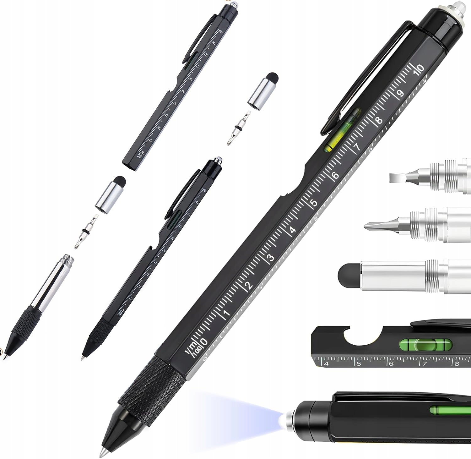 MULTIFUNCTIONAL 9 in 1 PEN MULTITOOL PEN Screwdriver Flashlight Level