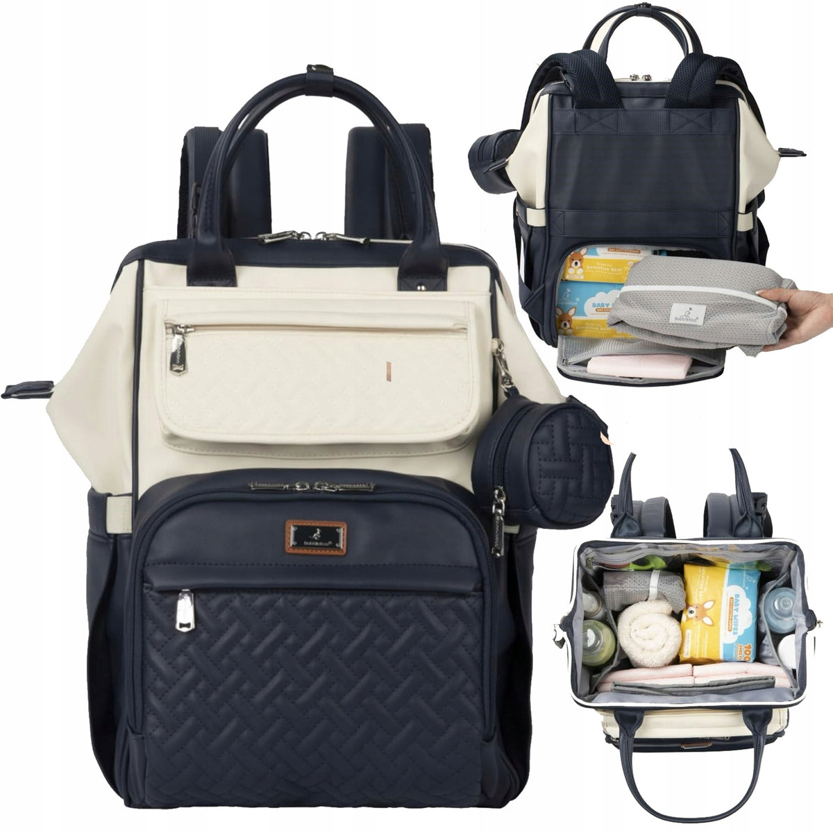 MULTIFUNCTIONAL DIAPER BAG BACKPACK WITH CHANGING MAT FOR STROLLER