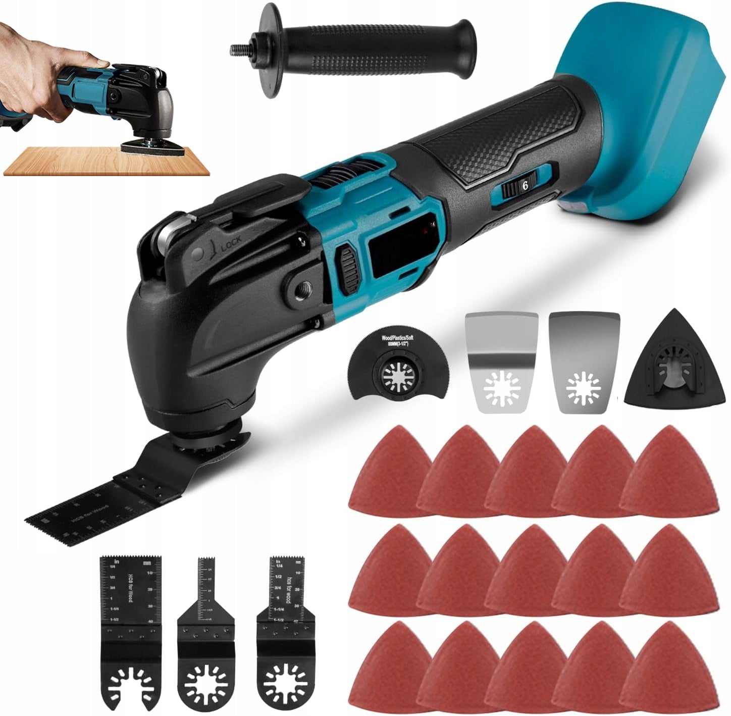 MULTIFUNCTIONAL OSCILLATING TOOL OSCILLATING GRINDER +6 SPEEDS