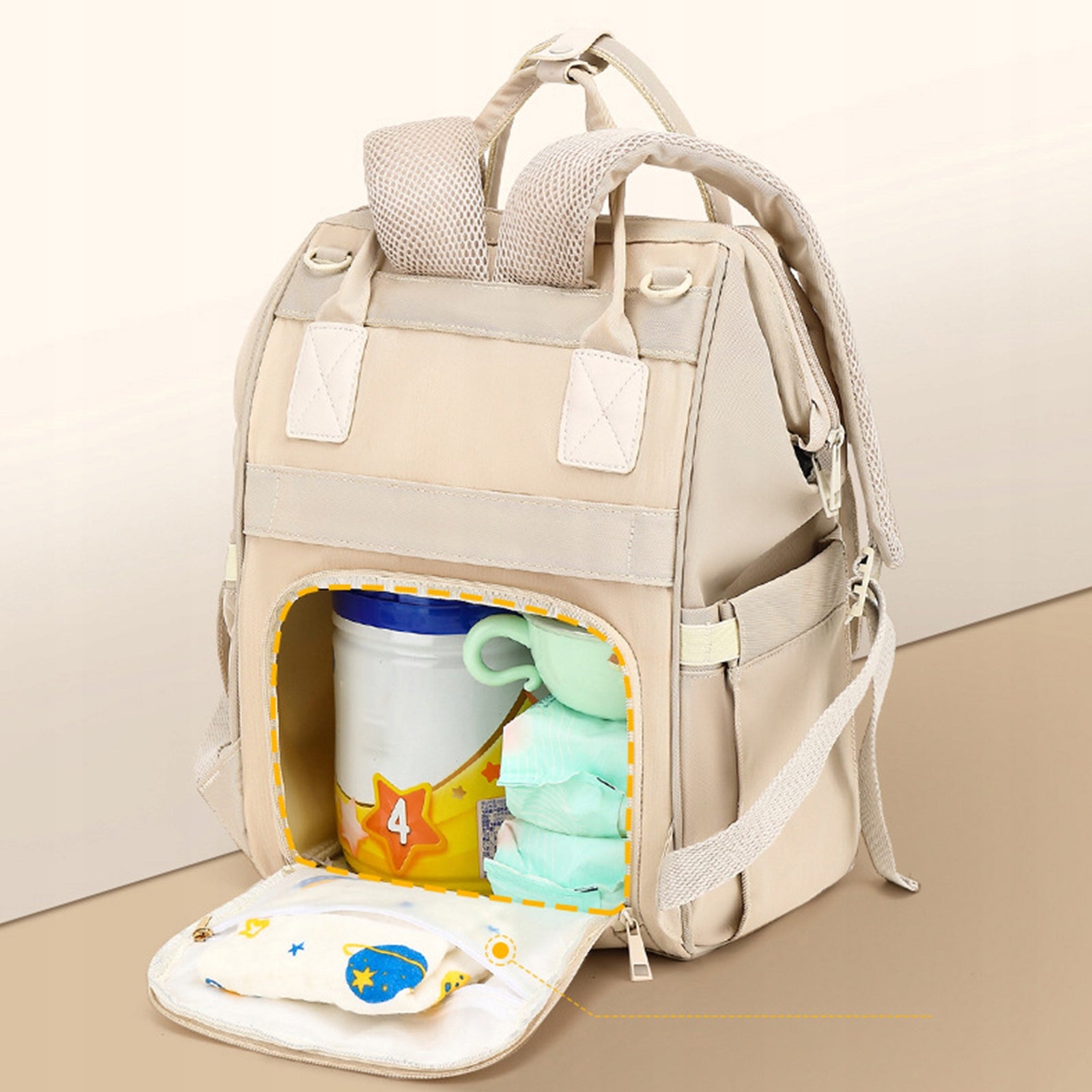 MULTIFUNCTIONAL STROLLER BACKPACK FOR MOM FOR WALKING WITH USB WATERPROOF WHITE EAN (GTIN) 9331813058027