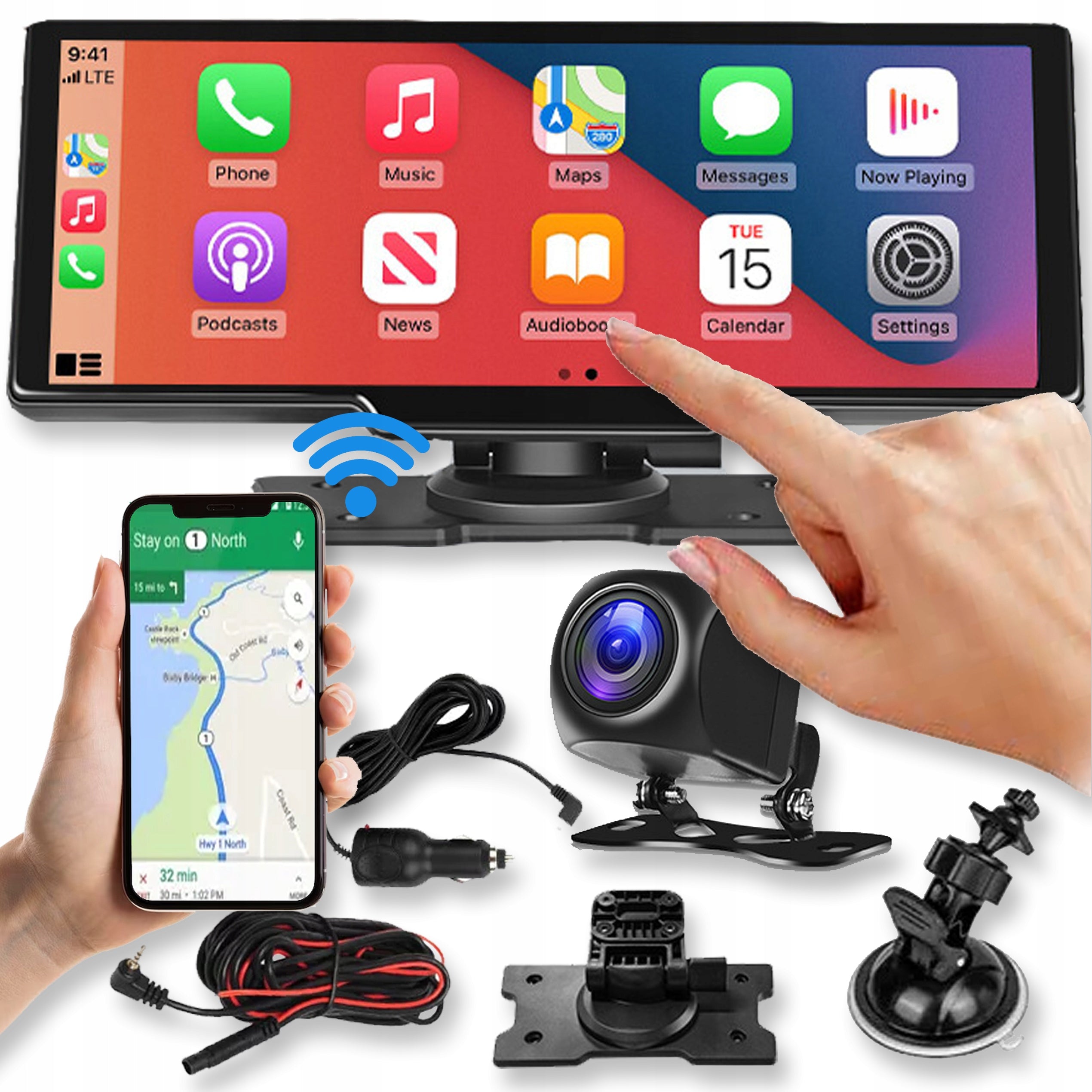 MULTIMEDIA STATION CAR RADIO ANDROID CARPLAY BLUETOOTH USB CAMERA