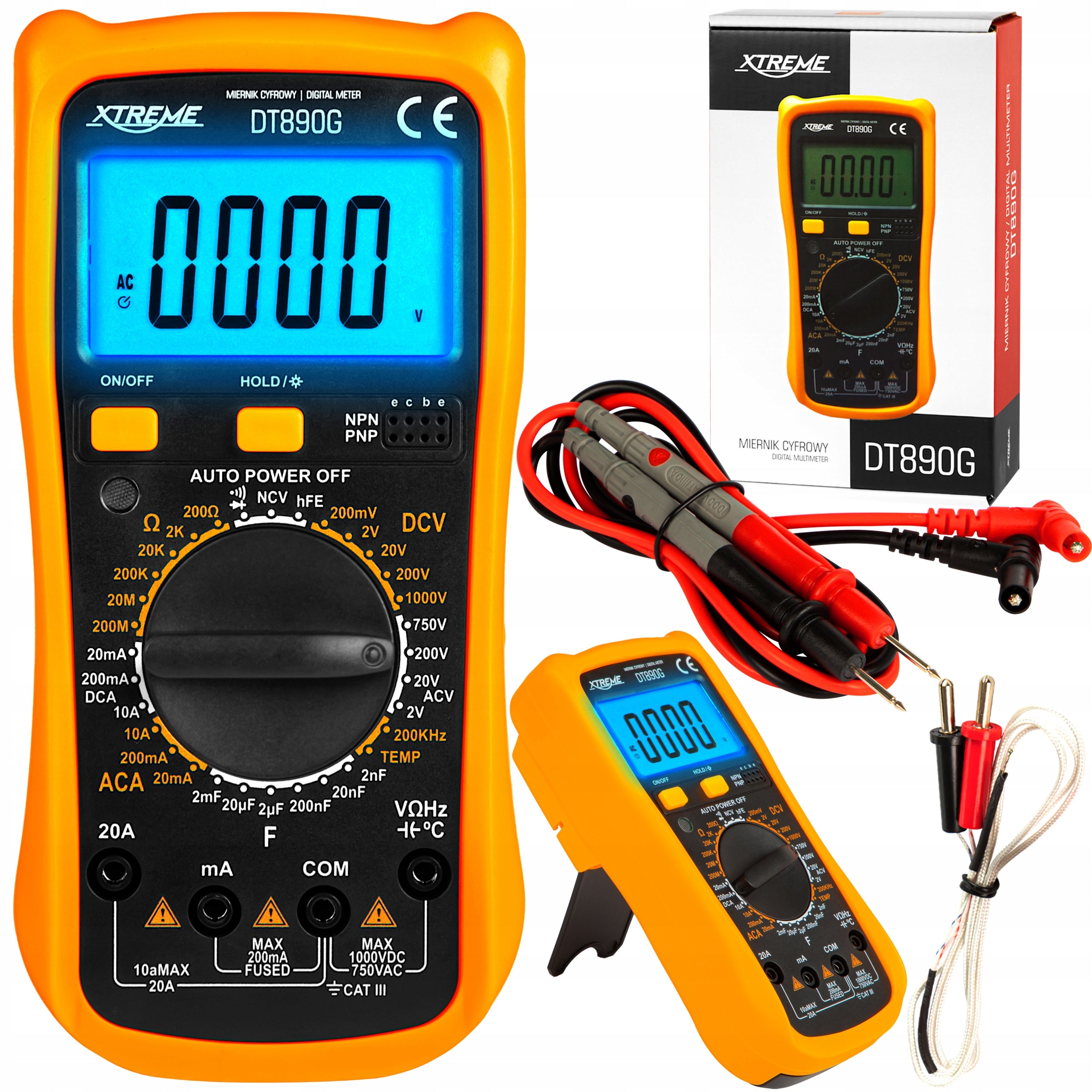 MULTIMETER DIGITAL VOLTAGE CURRENT METER LCD TEMPERATURE UNIVERSAL TESTER