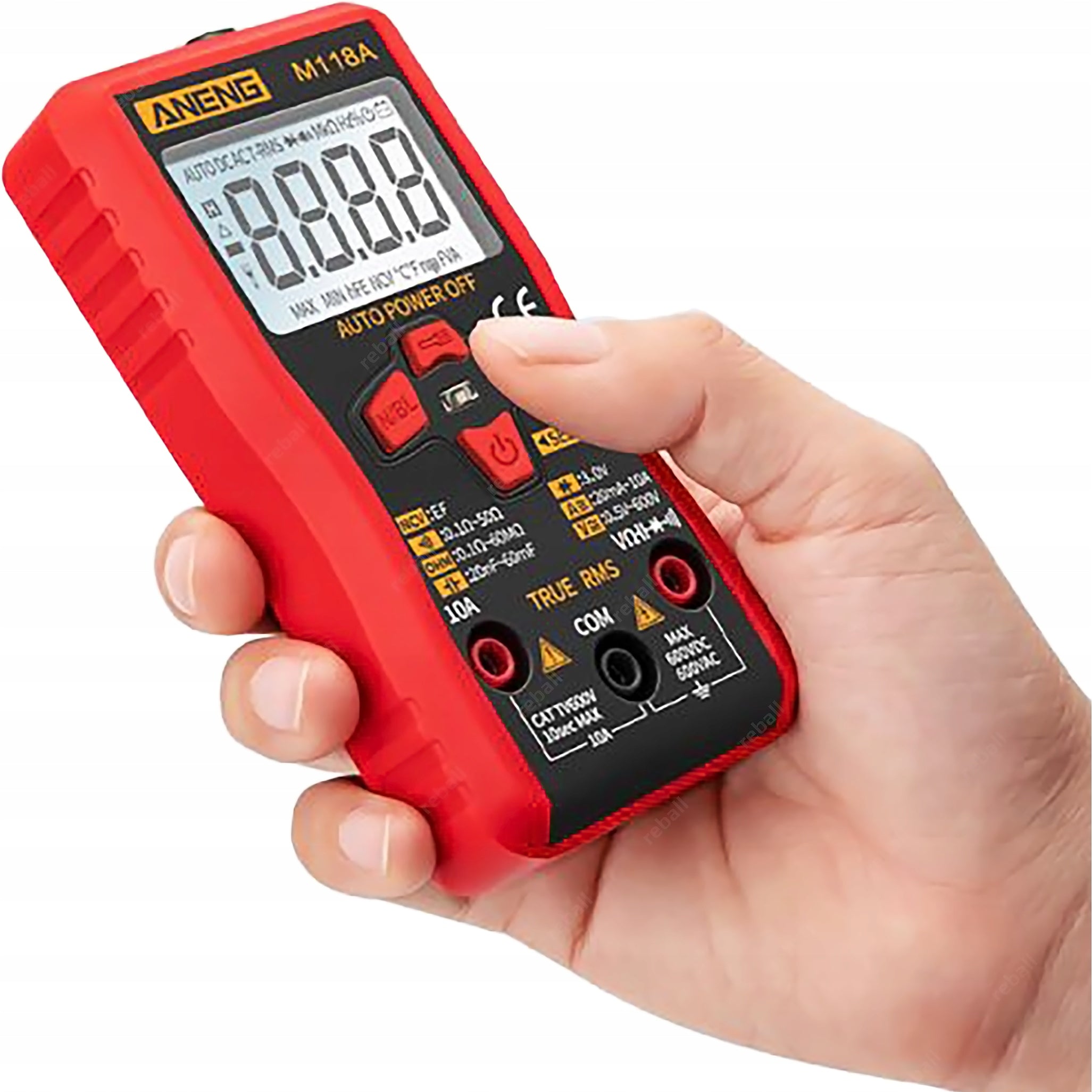 MULTIMETER MANUAL DIGITAL CURRENT VOLTAGE METER TRUE RMS NCV ANENG M118A Manufacturer code MIERNIK RĘCZNY MULTIMETR AUTOMATYCZNY M118A