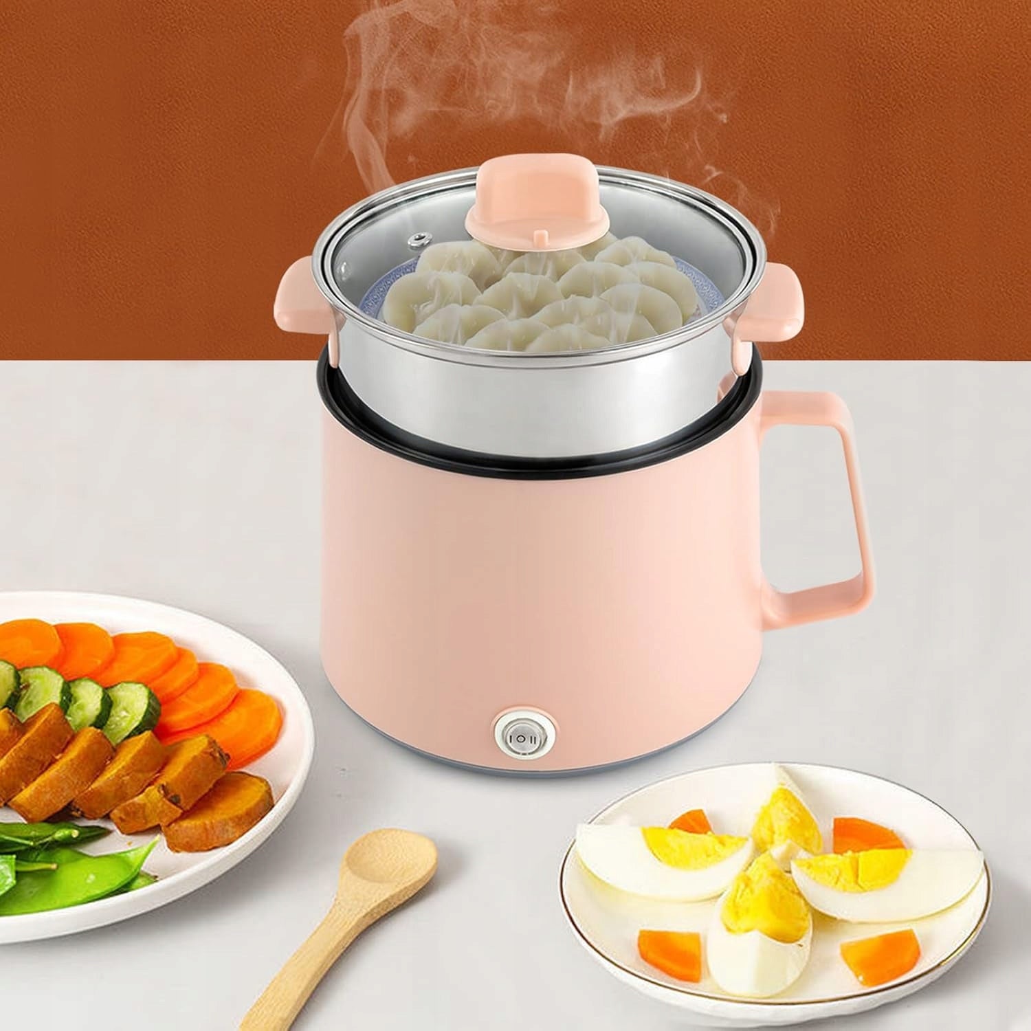 MULTIPURPOSE POT 1.7L 2 POWERS WITH TEMPERED GLASS LID PINK Brand no brand