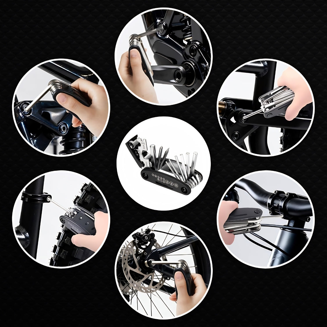 MULTITOOL BICYCLE MULTIFUNCTIONAL REPAIR WRENCHES SET 16IN1 Kind bike multitool