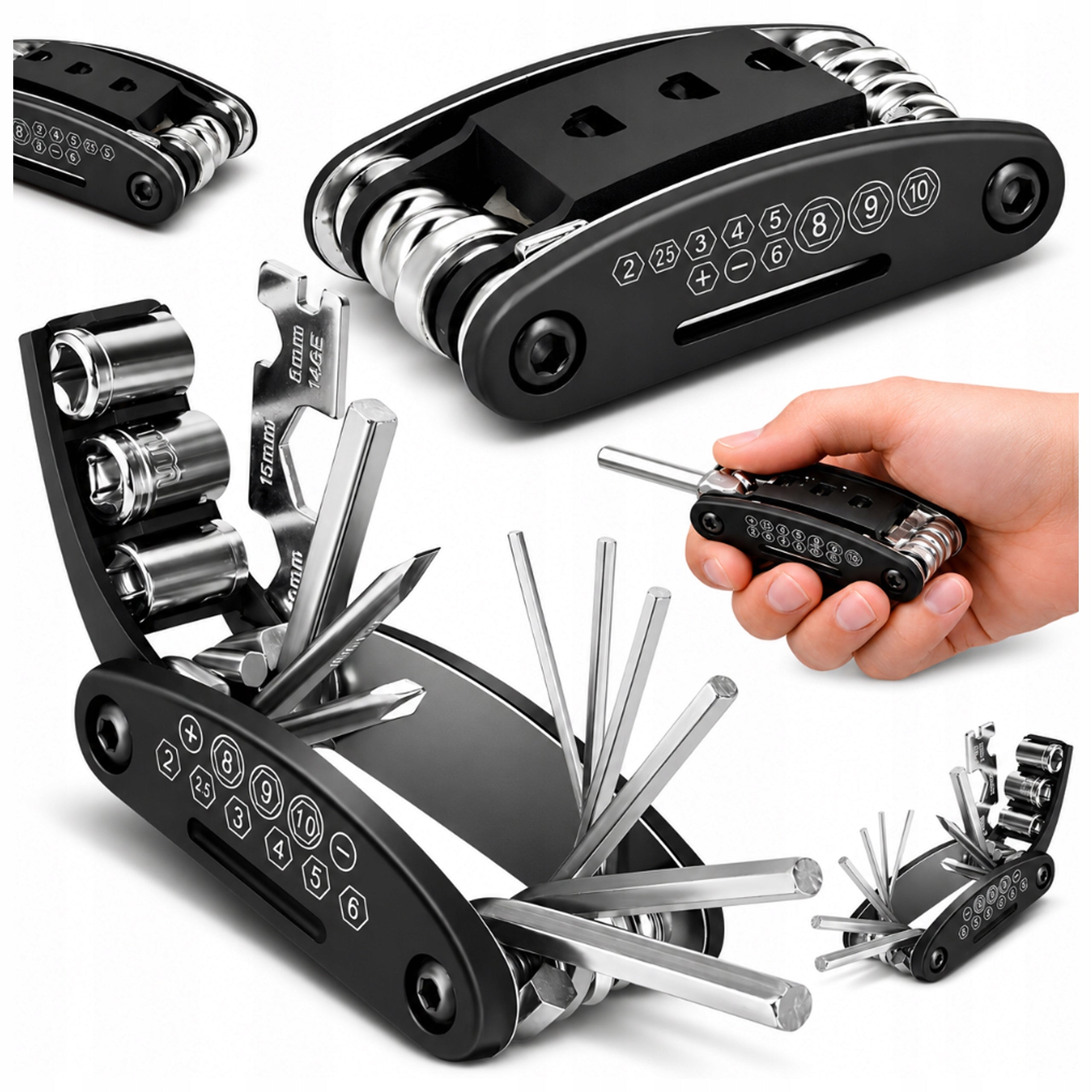 MULTITOOL BICYCLE REPAIR KEYS MULTIFUNCTIONAL TOOL SET 16in1