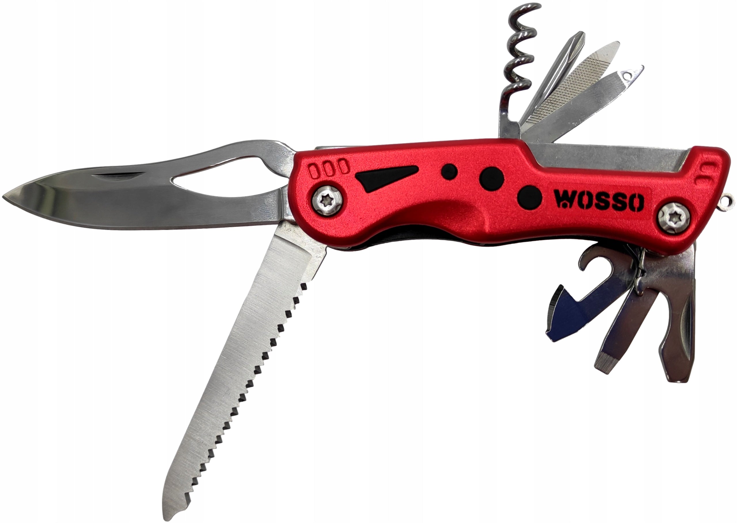 MULTITOOL KNIFE POCKET KNIFE with LED FLASHLIGHT MULTIFUNCTIONAL 12in1 PRO FOLDING KNIFE Brand WOSSO