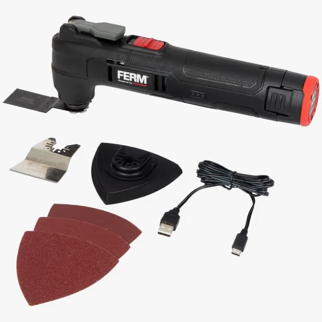 MULTITOOL MULTIFUNCTION CORDLESS GRINDER FERM 12V 1,5Ah OTM1018 Packaging status original