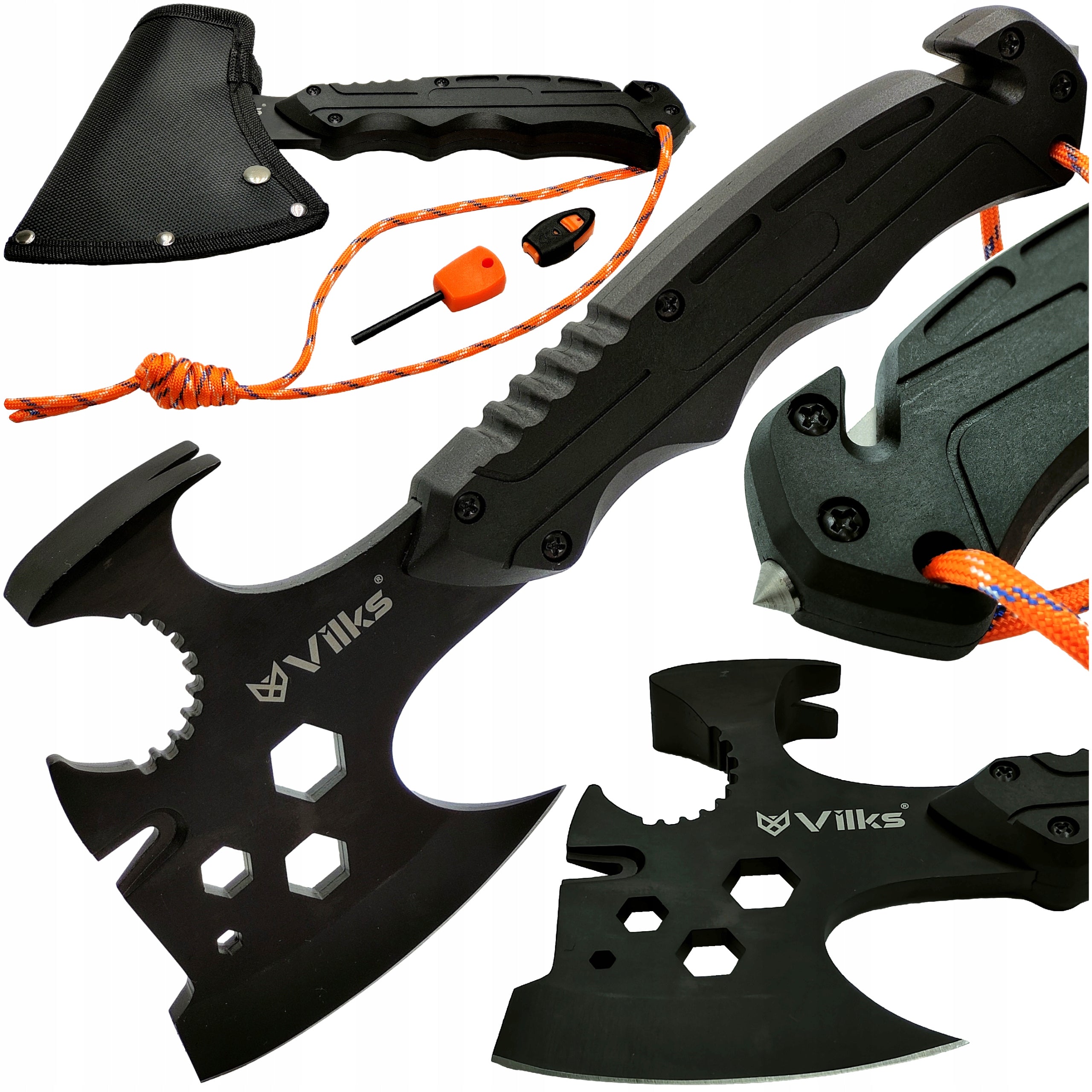 MULTITOOL Survival Kit RESCUE Axe Hammer CHAIR WHISTLE CROWBAR