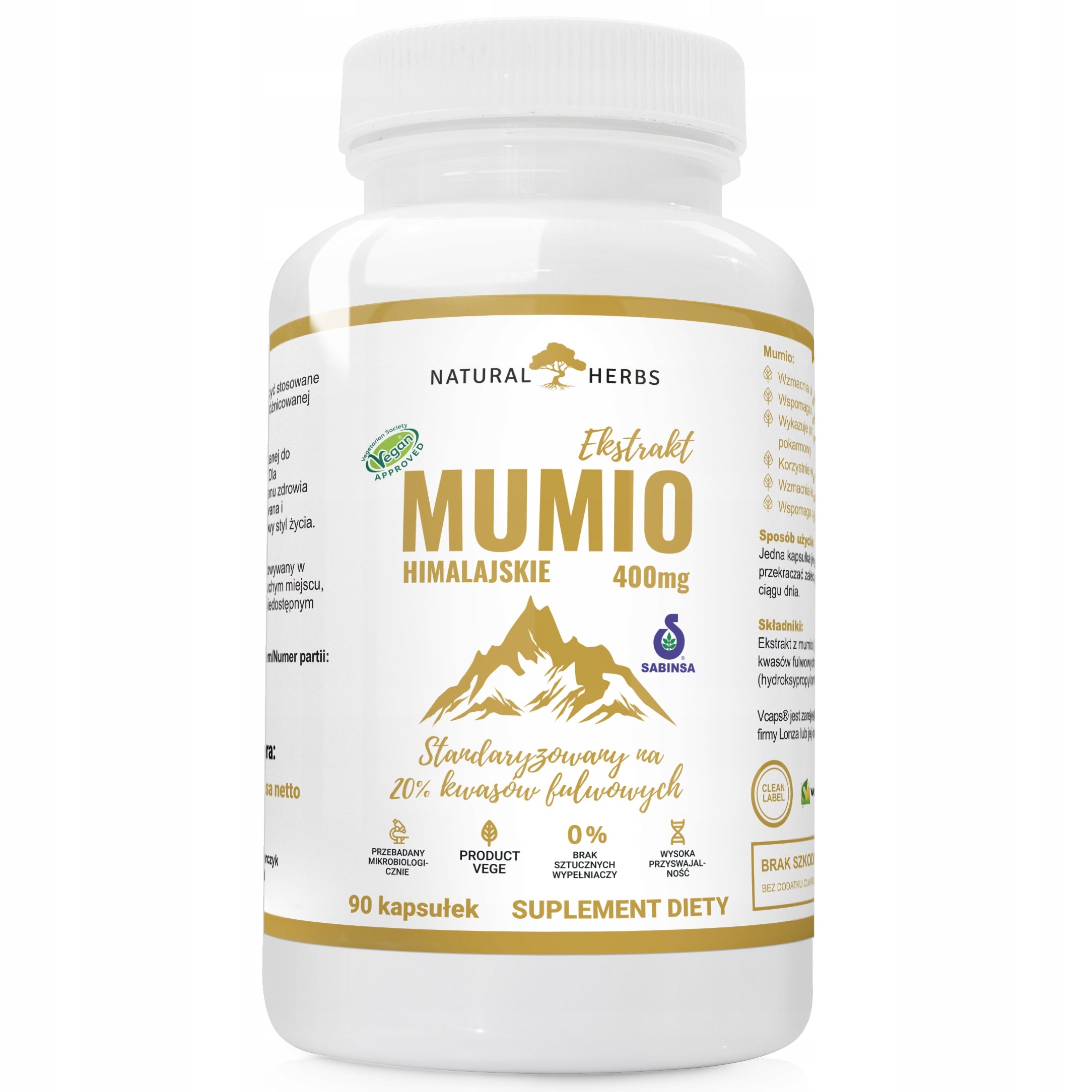 MUMIO HIMALAYAN EXTRACT 400mg Shilajit Alto Pharma 90 vege kaps.