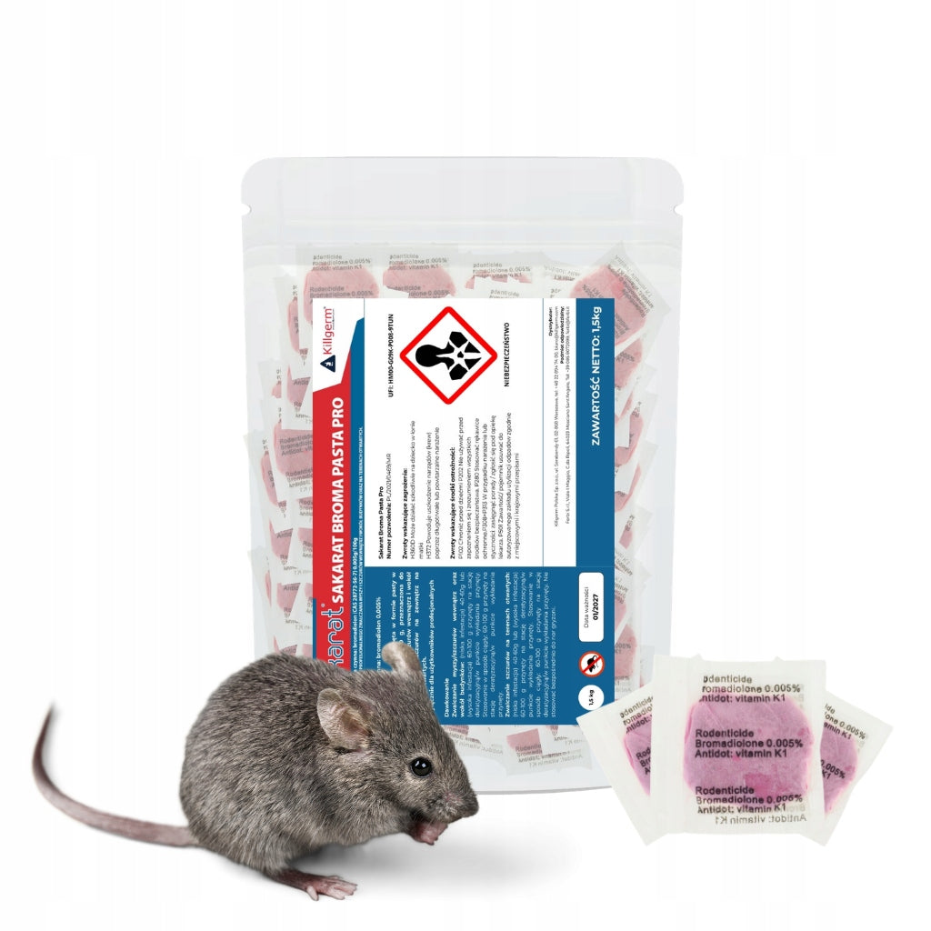 MUMMIFYING RAT POISON EFFECTIVE PASTE IN SACHETS SAKARAT 1,5KG