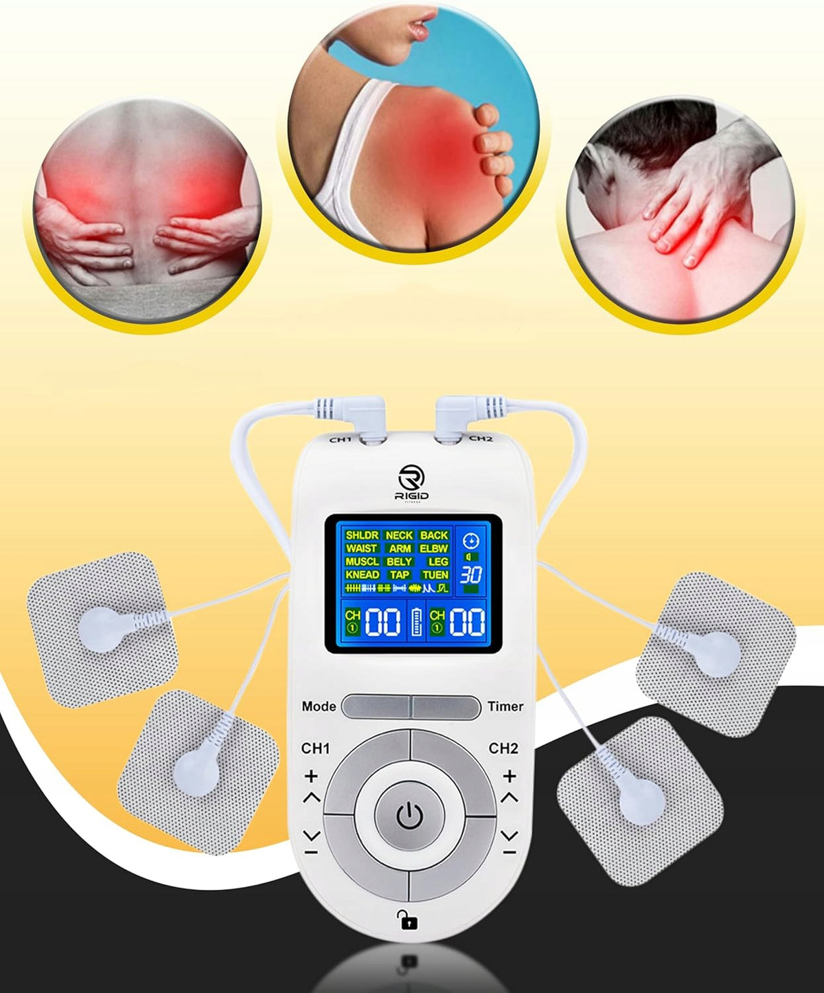 MUSCLE AND NERVE ELECTROSTIMULATOR MASSAGE TENS EMS ELECTRODE MASSAGER WHITE Medical device no