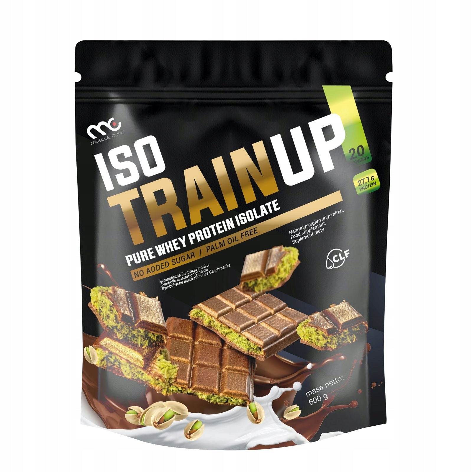 MUSCLE CLINIC ISO TRAIN UP 600g Isolate 92g PROTEIN DUBAI CHOCOLATE NEW