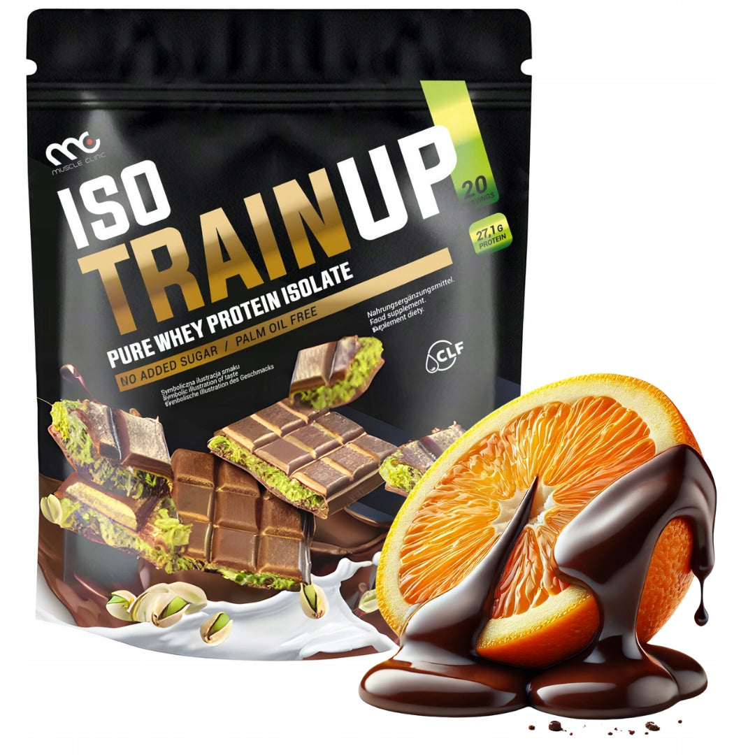 MUSCLE CLINIC ISO TRAIN UP 600g Protein isolate 92g CHOCOLATE-ORANGE NEW
