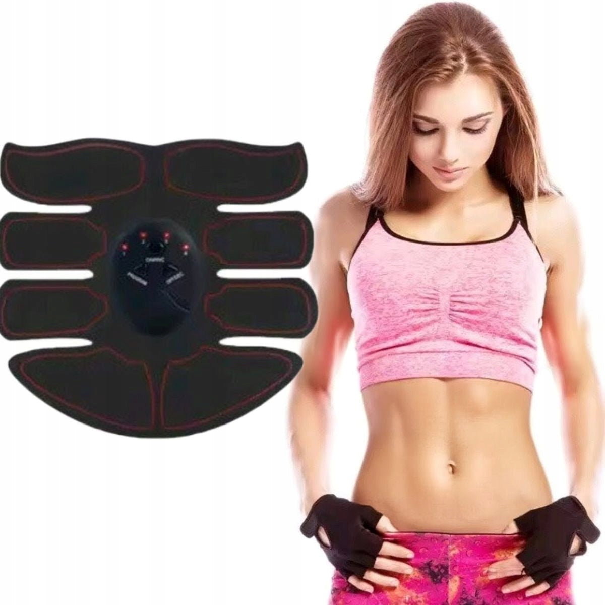MUSCLE ELECTROSTIMULATOR ABDOMINAL TRAINER MUSCLE MASSAGER BLACK Manufacturer code ELEKTROSTYMULATOR MIĘŚNI BRZUCHA EMS