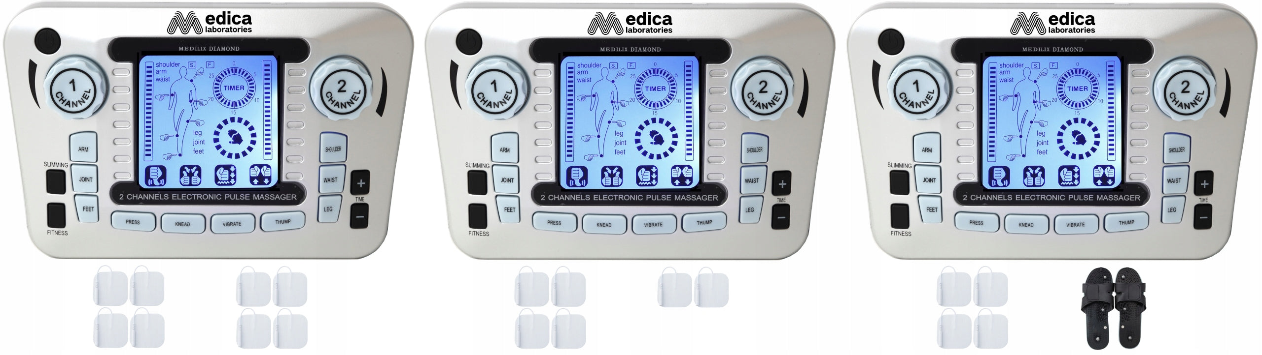 MUSCLE ELECTROSTIMULATOR MASSAGER TENS EMS +ELECTRODES+BATTERIES SET XXL Model AS-979