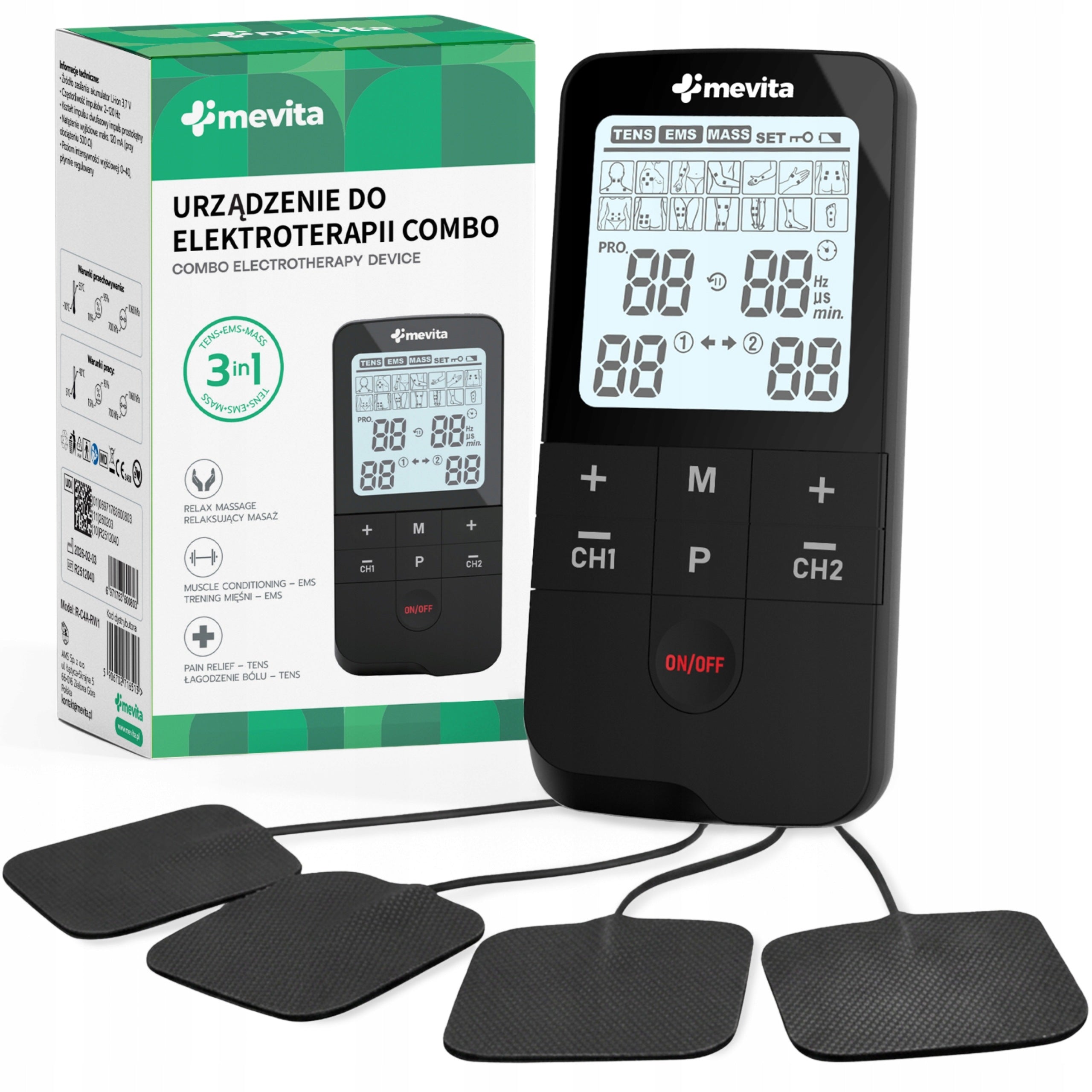 MUSCLE ELECTROSTIMULATOR STIMULATION ELECTROTHERAPY TENS EMS MASSAGER MEVITA