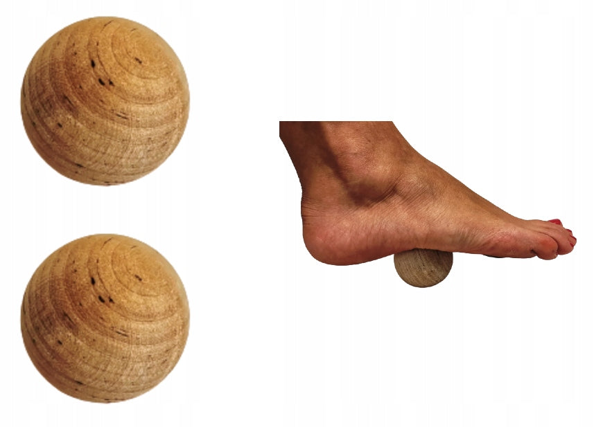 MUSCLE MASSAGE BALL ECO LACROSSE WOODEN BALL 5CM SET OF 2PCS MASSAGER