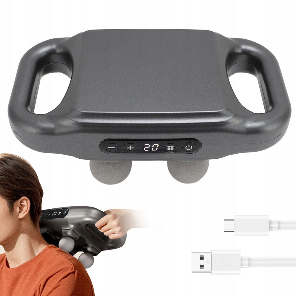 MUSCLE MASSAGER WITH 4 USB TIPS 6 MODES 20 POWER LEVELS
