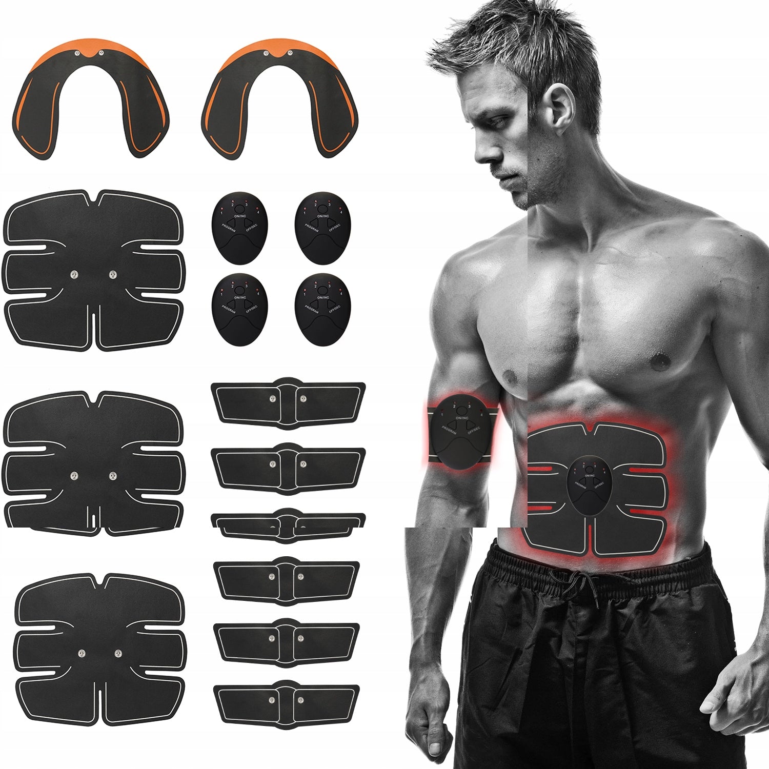 MUSCLE STIMULATOR EMS BELT ABDOMINAL MUSCLES HIP SHOULDERS SLIMMING 5PCS