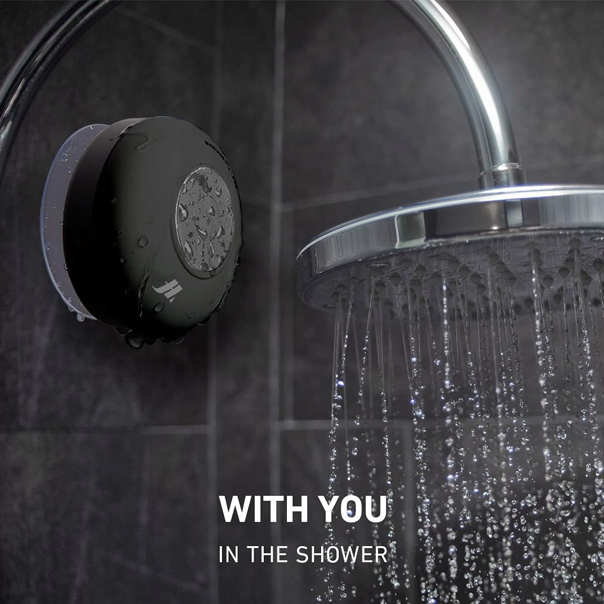 MUSIC HERO Speaker Black Bluetooth Waterproof Microphone Suction Cup Model Boombox