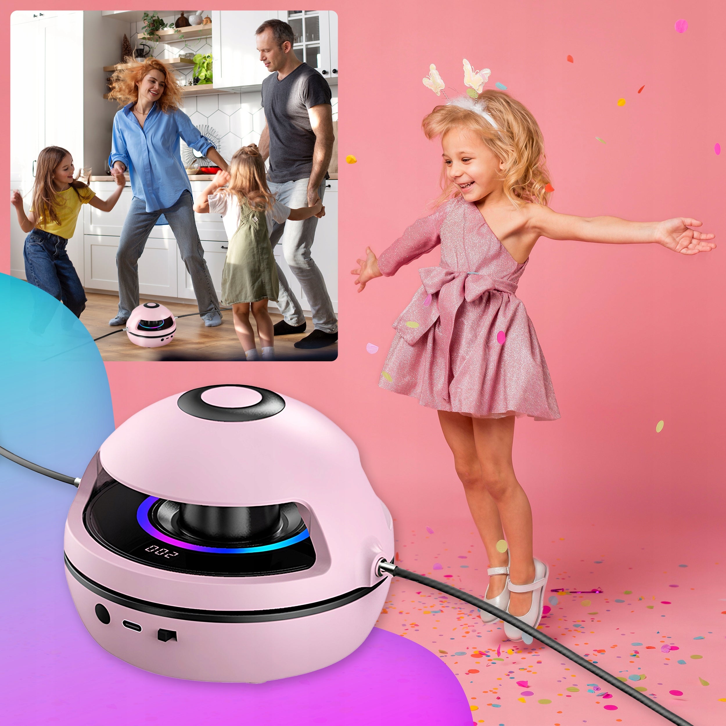 MUSIC JUMP ROPE AUTOMATIC SMART ELECTRIC LED REMOTE CONTROL SPEAKER Manufacturer code SKAKANKA Z LICZNIKIEM BLUETOOTH SPORT ZABAWA