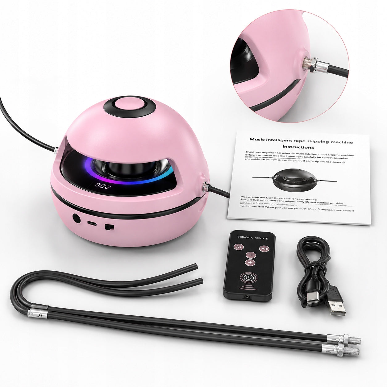 MUSIC JUMP ROPE SMART AUTOMATIC FOR BABY WITH COUNTER + REMOTE CONTROL Product weight with unit packaging 1 kg