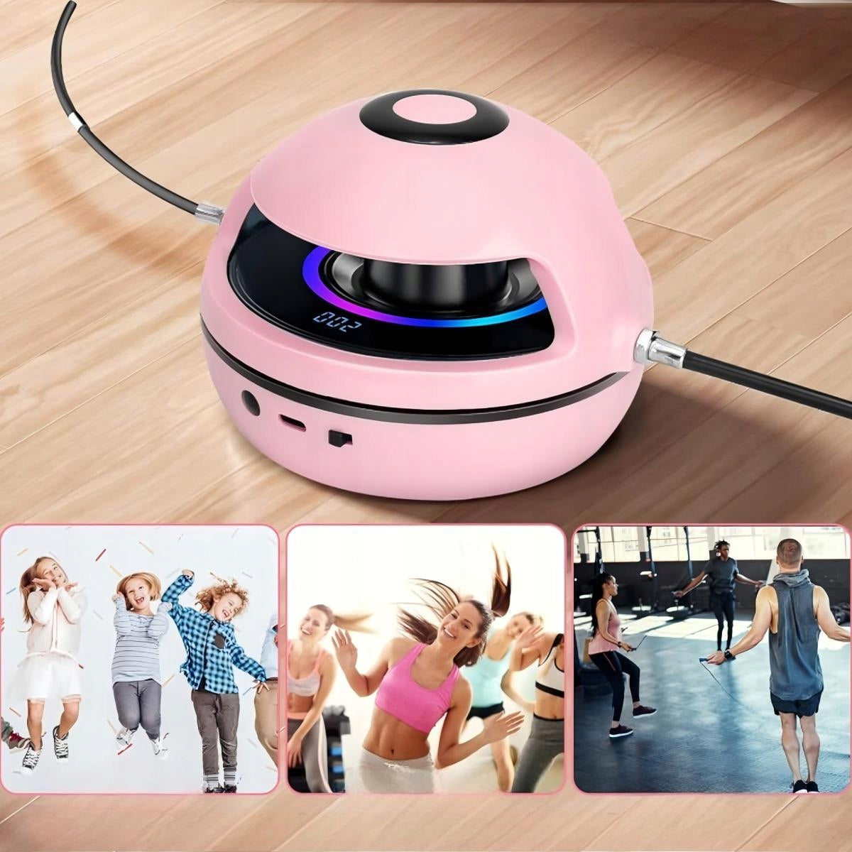 MUSIC JUMP ROPE SMART AUTOMATIC FOR BABY WITH COUNTER + REMOTE CONTROL Rope length 70 cm