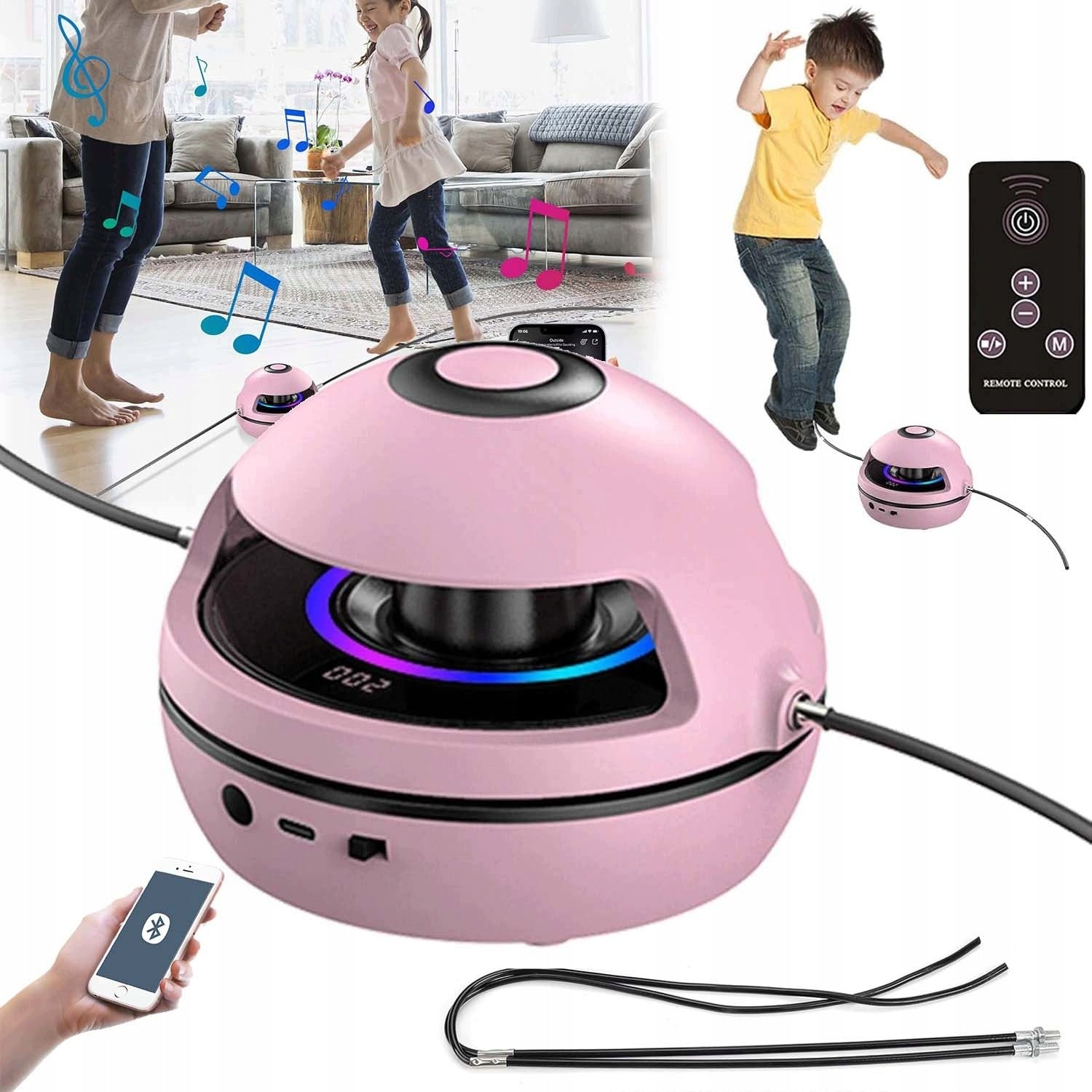 MUSIC JUMP ROPE SMART AUTOMATIC FOR BABY WITH COUNTER + REMOTE CONTROL