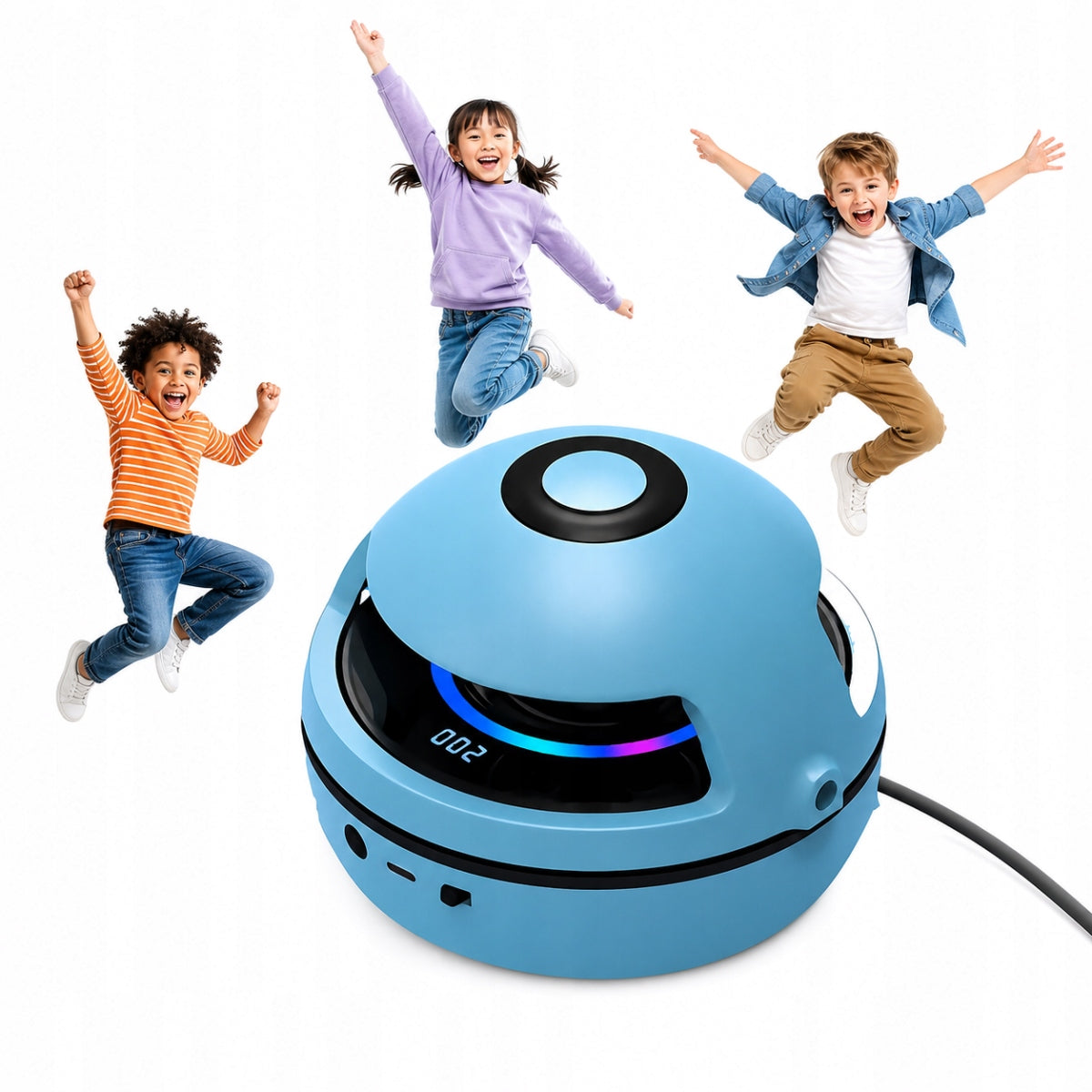 MUSIC SKIPPING ROPE INTELLIGENT AUTOMATIC FOR CHILD + COUNTER + REMOTE CONTROL.