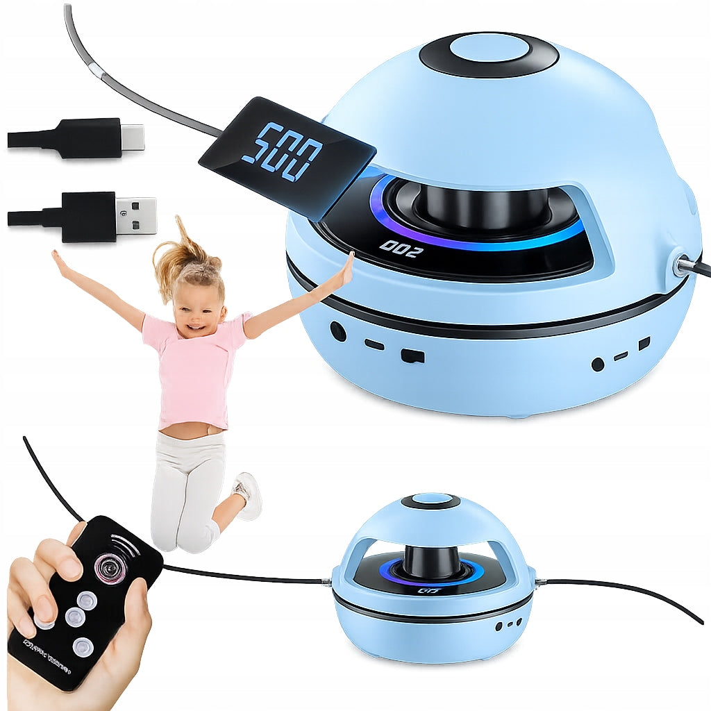 MUSIC SKIPPING ROPE SMART AUTOMATIC USB C BLUETOOTH COUNTER + REMOTE CONTROL