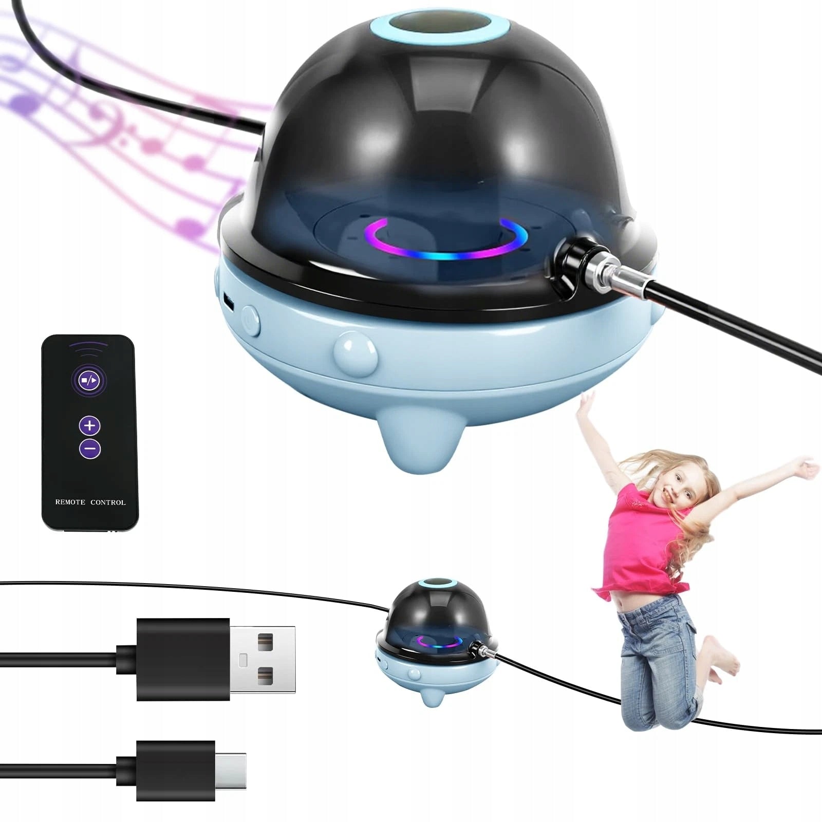 MUSICAL JUMP ROPE SMART JUMP ROPE WITH REMOTE CONTROL AND 10 SPEED LEVELS