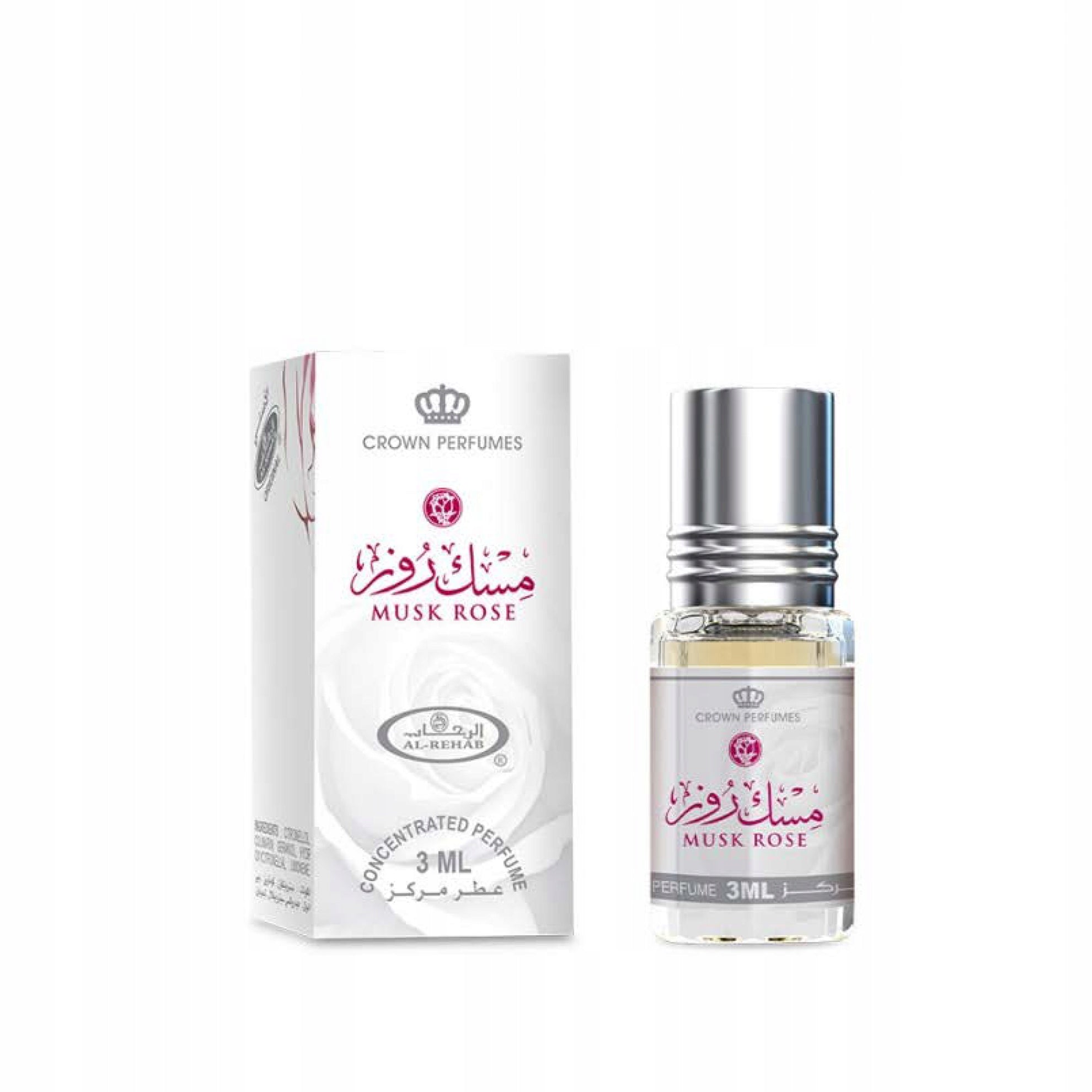 MUSK ROSE ARABIC PERFUME IN ROSE FLORAL OIL 3 ml AL REHAB Packaging status original