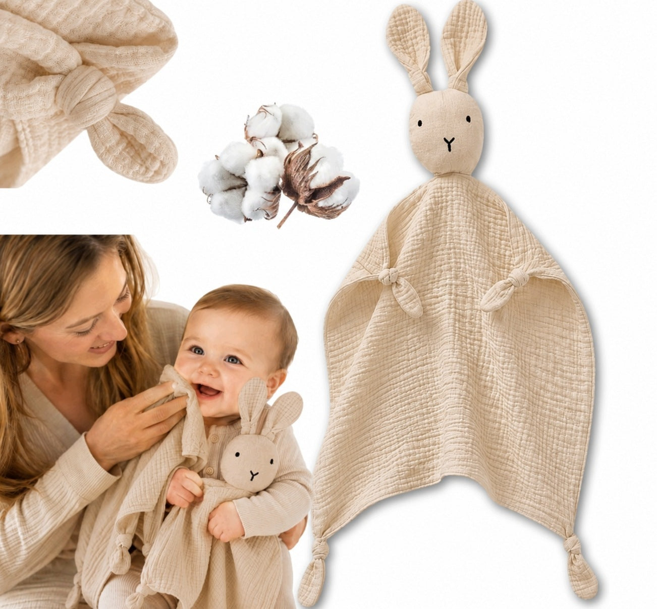 MUSLIN DIAPER BABY DIAPER TOY CUDDLY BABY SHOWER