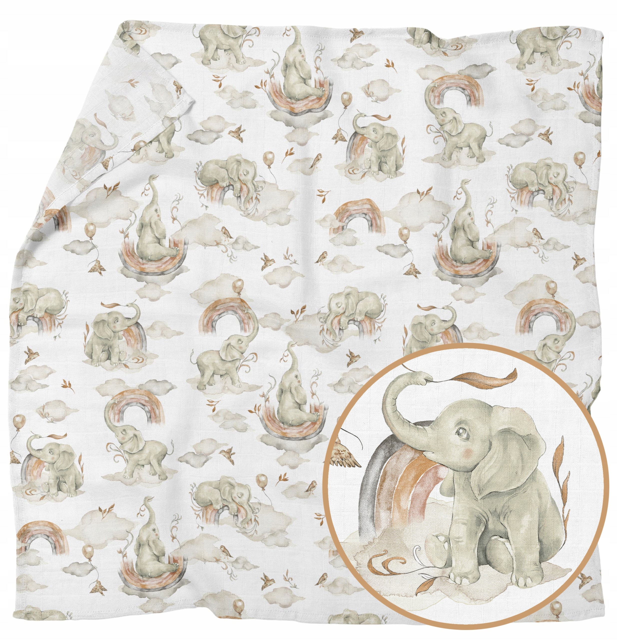 MUSLIN DIAPER BLANKET SWADDLE 120x120cm POLISH PRODUCT