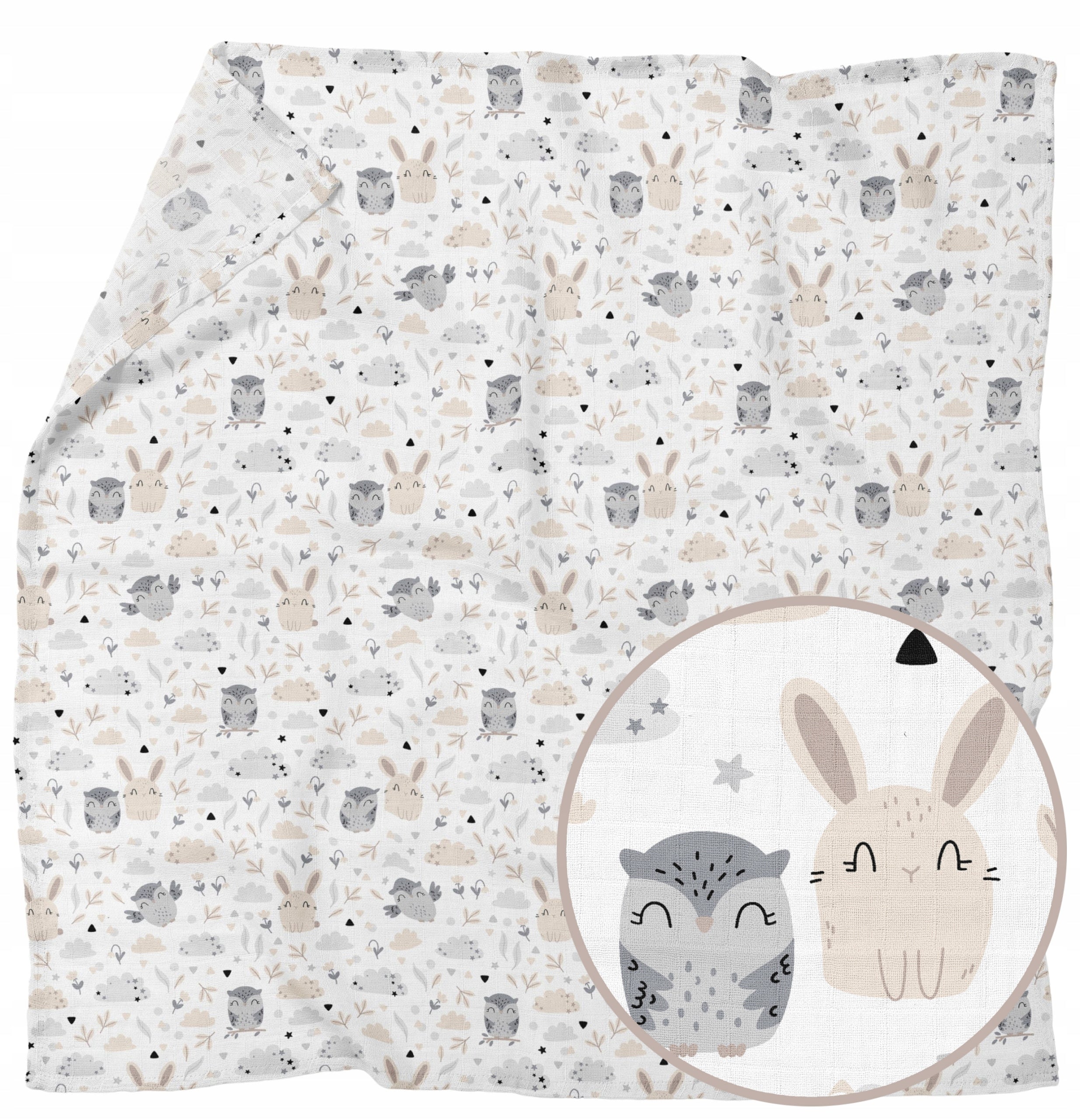 MUSLIN DIAPER BLANKET SWADDLE 120x120cm POLISH PRODUCT