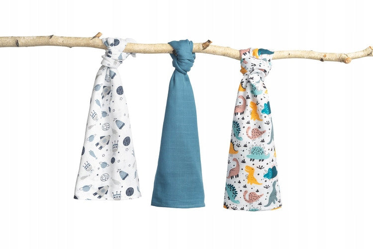 MUSLIN DIAPER BLUE 3 pcs. Medical device no