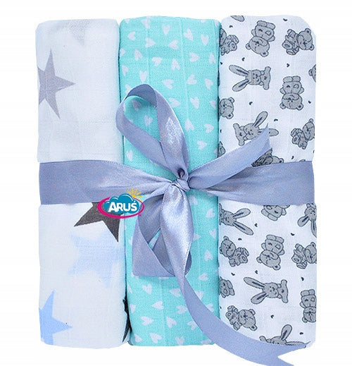 MUSLIN DIAPER MUSLIN 70X80 SOFT-rose hearts Manufacturer code RÓŻOWE SERDUSZKA