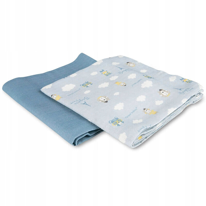 MUSLIN DIAPERS 2 PCS 70X70 CM BONJOUR PARIS BLUE CANPOL Medical device no