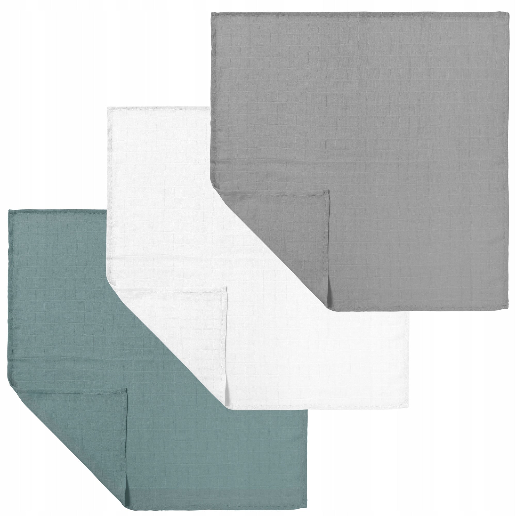 MUSLIN DIAPERS 30 x 30 cm COTTON 3 PIECES POLISH PRODUCT