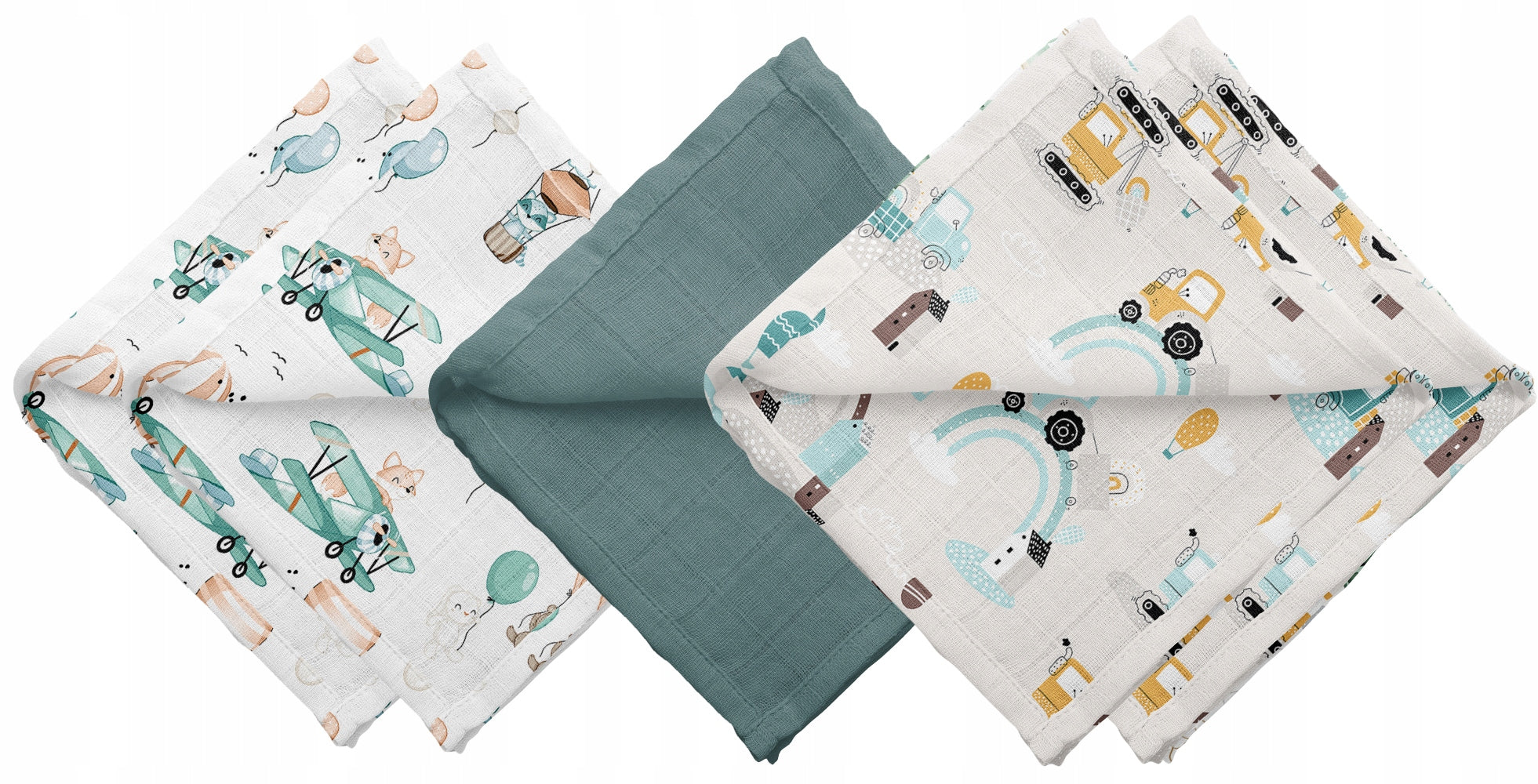 MUSLIN DIAPERS 38 x 38 cm COTTON 5 PIECES POLISH PRODUCT
